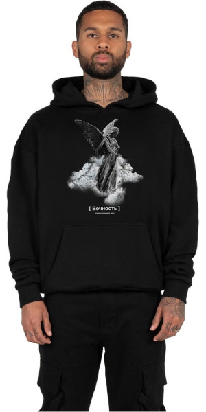 MJ Gonzales Sweatshirt Angel Heavy Hoody Oversized Essentials V.4 Black
