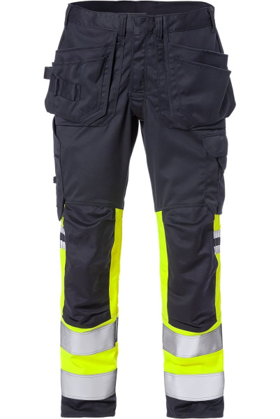 Fristads Flamestat High Vis Stretch-Handwerkerhose, Kl. 1 2163 ATHF Warnschutz-Gelb/Marine
