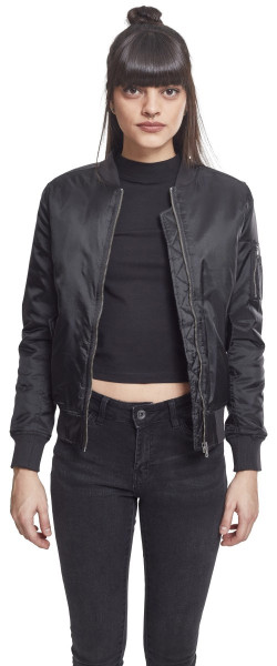 Urban Classics Damen Bomber Jacke Ladies Basic Bomber Jacket Black