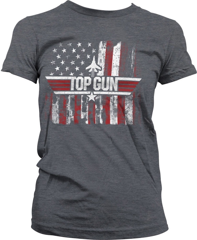 Top Gun America Girly Tee Damen T-Shirt Dark-Heather - Damen