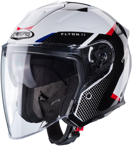 Caberg Motorrad Jethelm Flyon II Boss Weiß/Schwarz-Rot-Blau