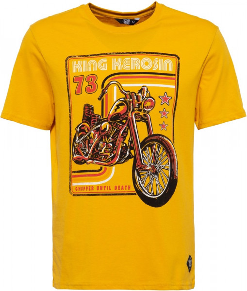 King Kerosin Herren T-Shirt mit Chopper Print KK4205353150 Orange