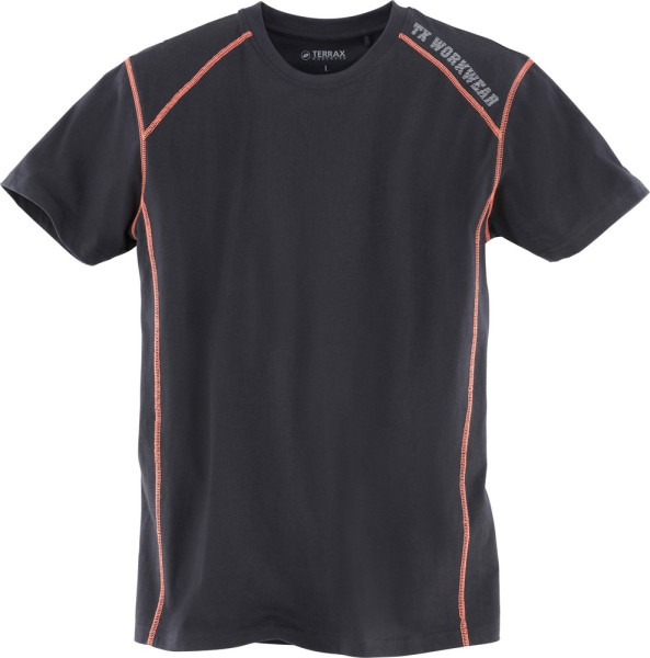 Terrax Workwear T-Shirt Schwarz/Neon Rot