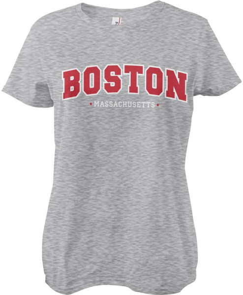 Hybris Boston Massachusetts Girly Tee Damen T-Shirt Heather-Grey