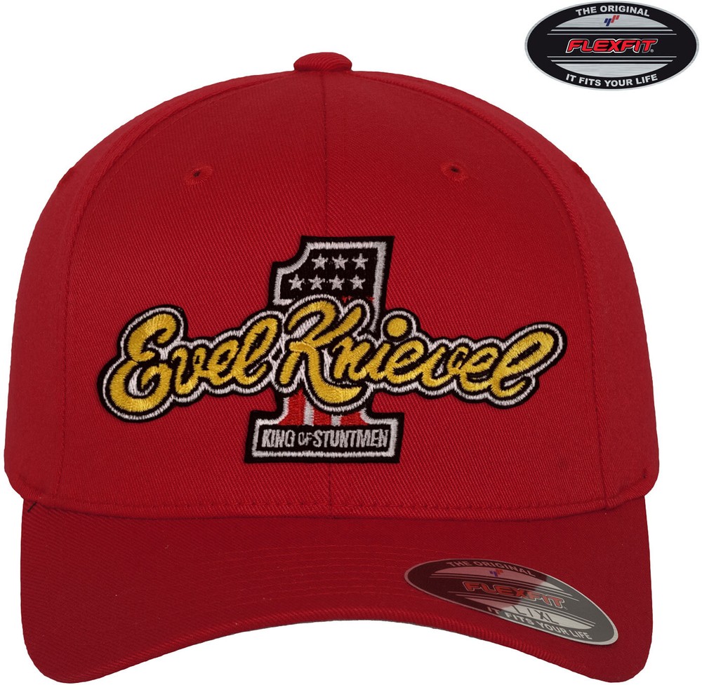 Evel Knievel King Of Stuntmen Flexfit Cap Rot - Herren / Unisex