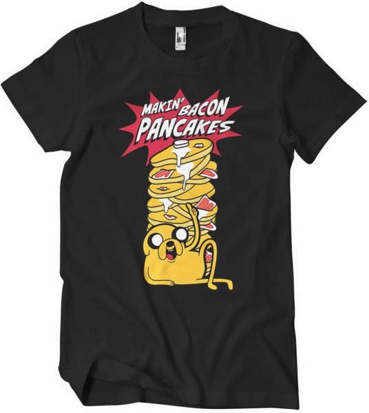 Adventure Time Makin' Bacon Pancakes T-Shirt Black