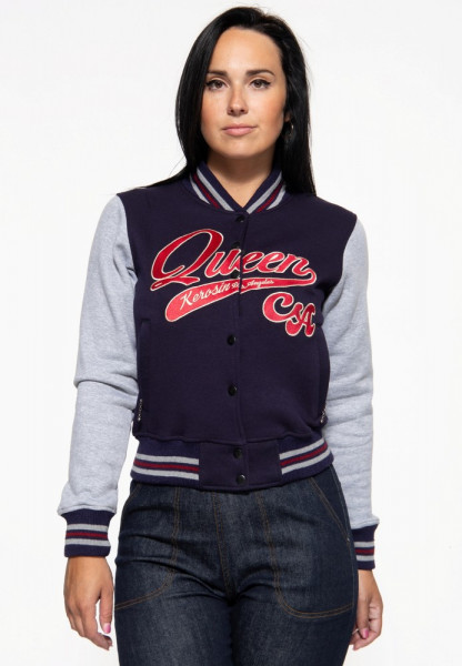 Queen Kerosin College Sweatjacke QKI14015 Navy