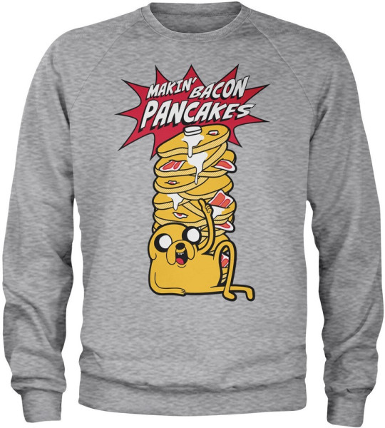 Adventure Time Makin' Bacon Pancakes Sweatshirt Heathergrey