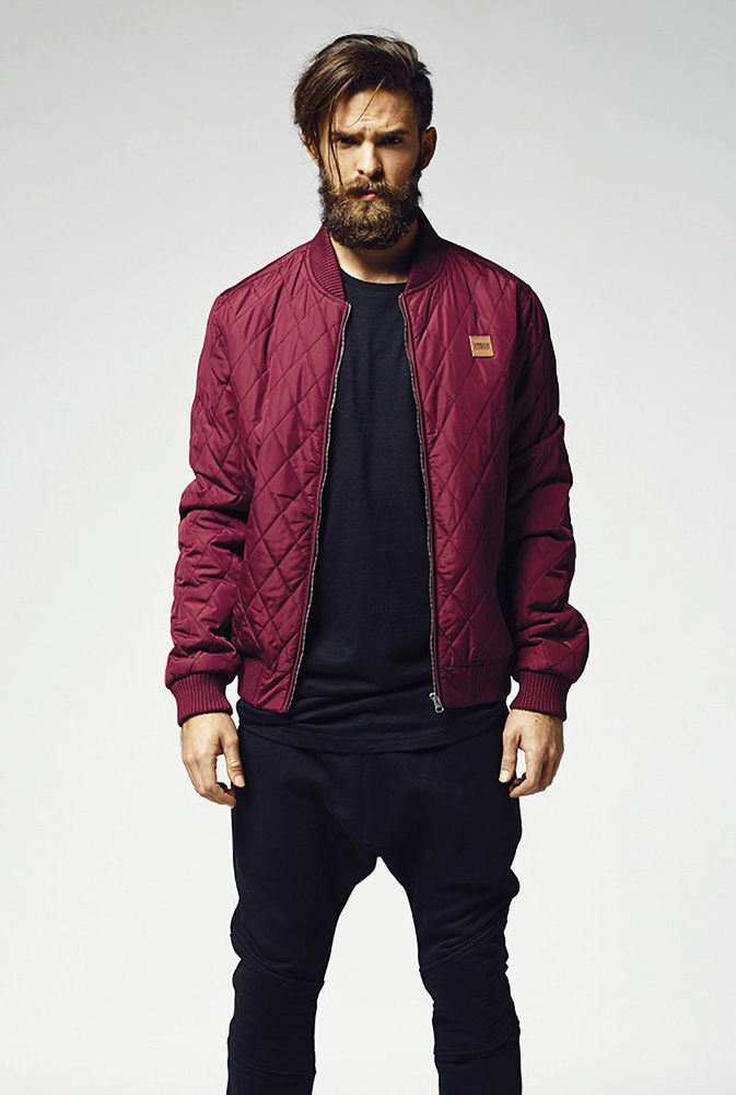 Urban Classics Leichte Jacke Diamond Quilt Nylon Jacke Burgundy - Herren / Unisex