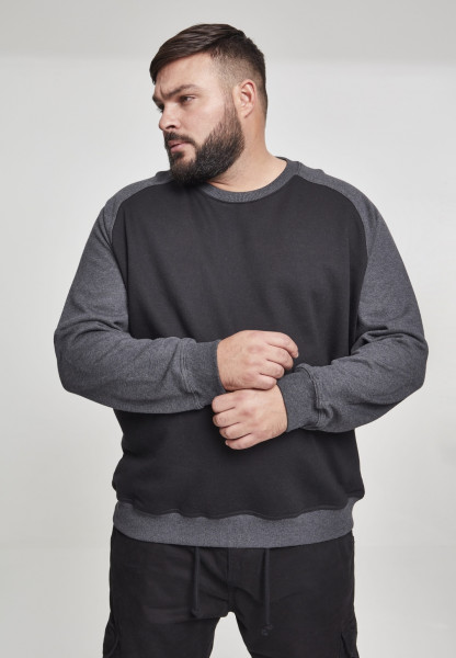 Urban Classics Sweatshirt 2-tone Raglan Crewneck Black/Cha