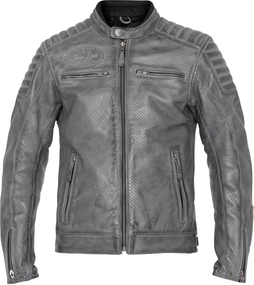 John Doe Motorrad Lederjacke Leather Jacket Storm Grey Leder