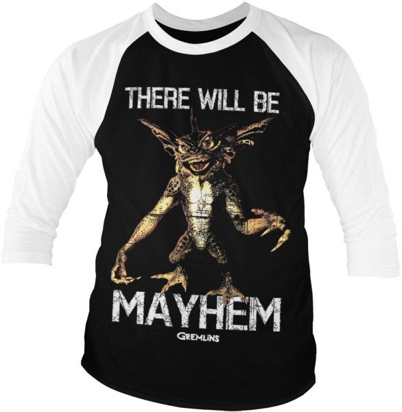 Gremlins There Will Be Mayhem Baseball 3/4 Sleeve Tee