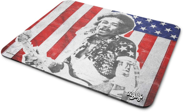 Jimi Hendrix Stars and Stripes Mouse Pad White-Red