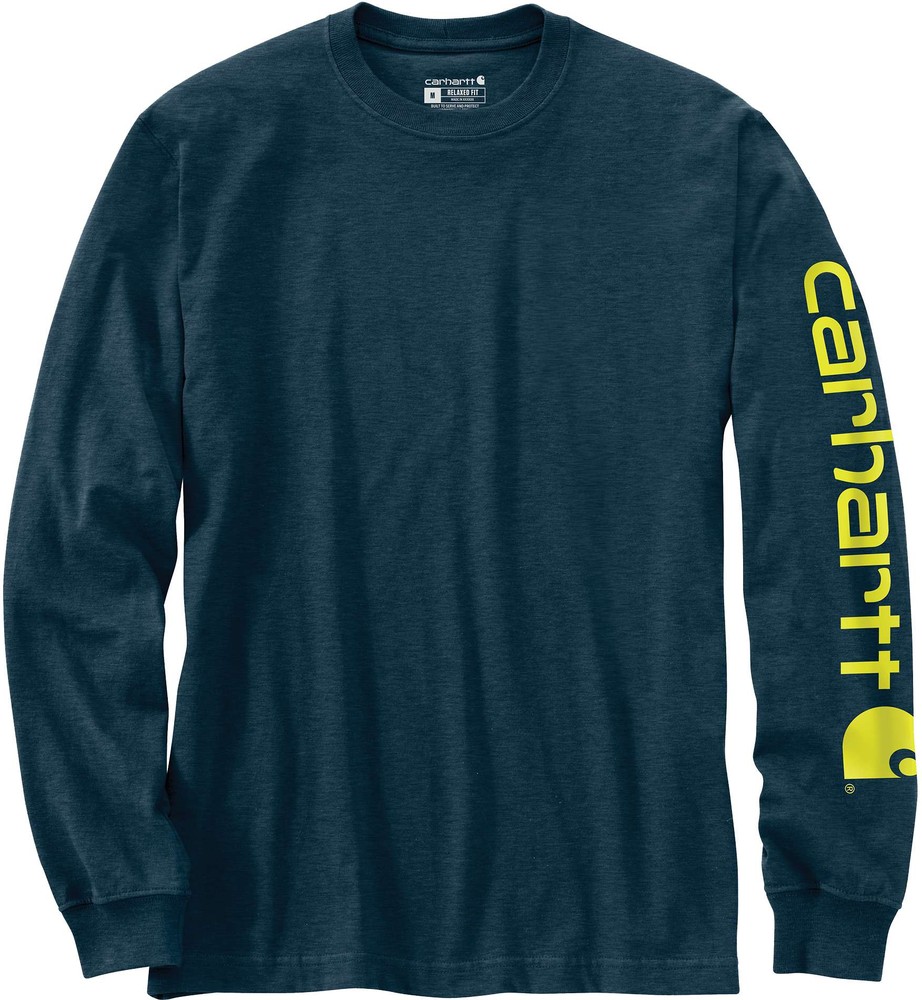 Carhartt Longsleeve Sleeve Logo T-Shirt L/S Night Blau Heather - Herren / Unisex