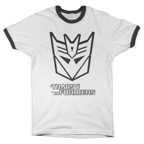 Transformers Decepticon Monotone Ringer Tee T-Shirt White/Black