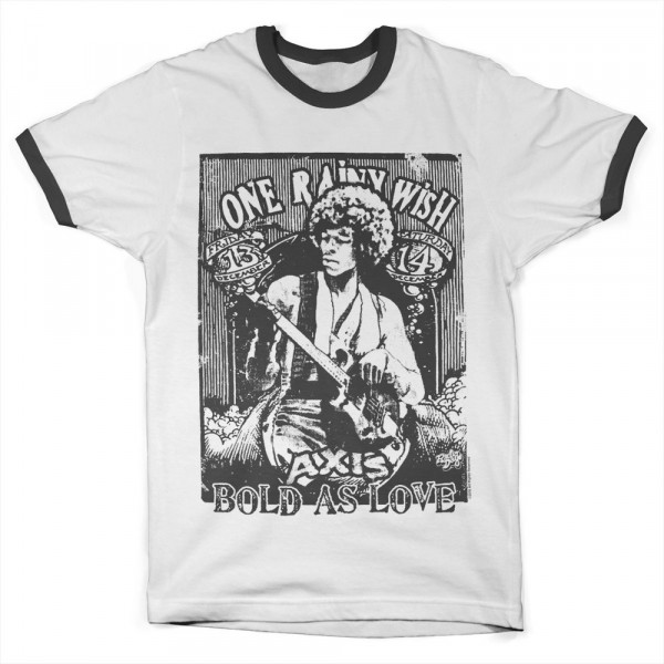 Jimi Hendrix Bold As Love Ringer Tee T-Shirt White-Black