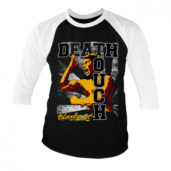 Bloodsport Death Touch Baseball 3/4 Sleeve Tee T-Shirt White-Black