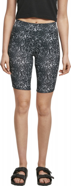 Urban Classics Damen Ladies AOP Cycle Shorts Black/White