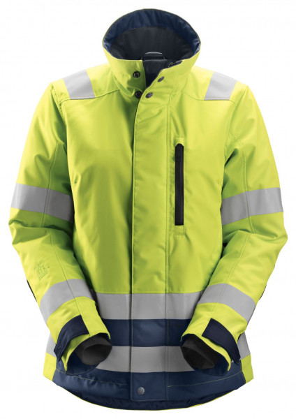 Snickers Damen AllroundWork Hi-Vis 37.5® isolierte Arbeitsjacke, Kl. 2/3, EN 20471 HV-Gelb-Navy