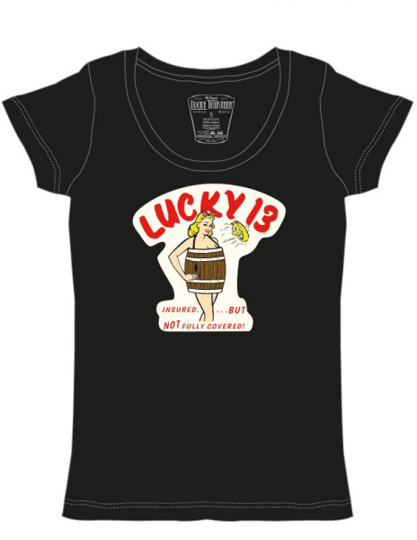 Lucky 13 Female Shirt Insured Scoop Neck Black