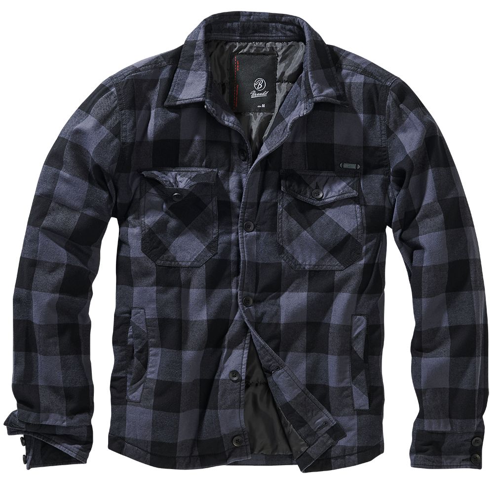 Brandit Jacke Lumberjacket in Schwarz/Grau - Herren / Unisex