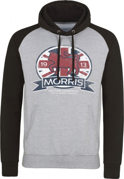Morris Motor Co. England Baseball Hoodie Heather-Grey-Black