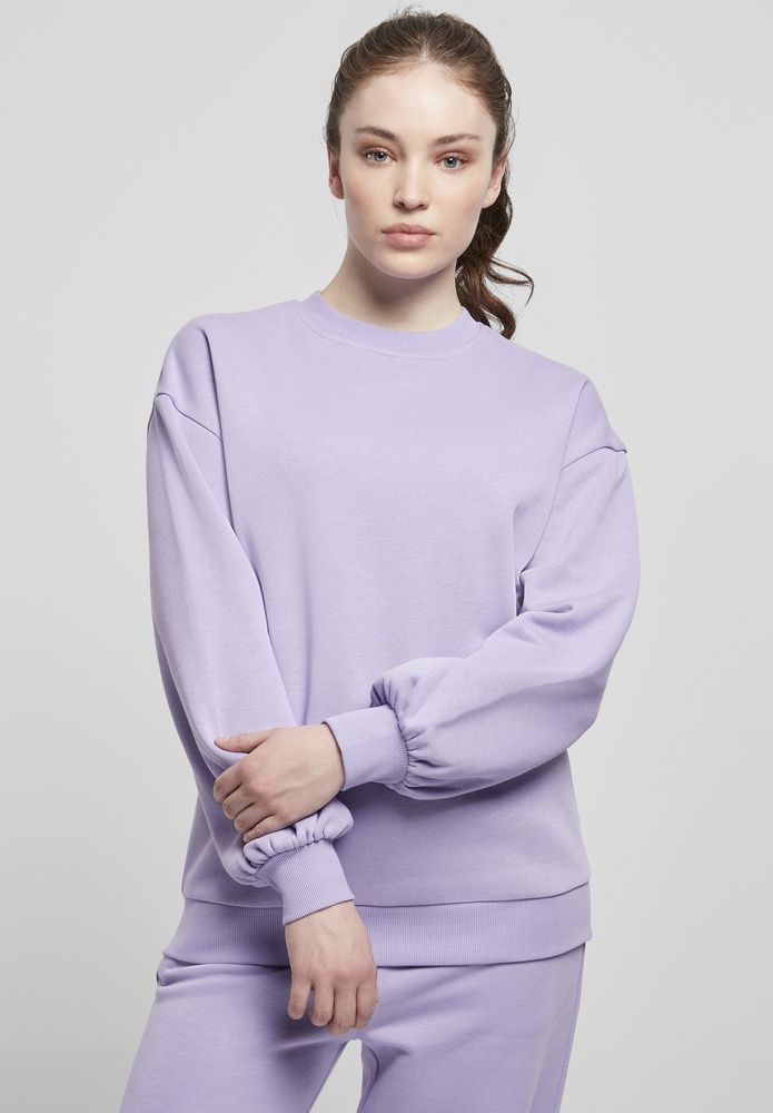 Urban Classics Damen Sweatshirt Ladies Organic Oversized Crew Lavender - Damen