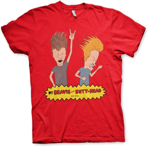 Beavis and Butt-Head Headbanging T-Shirt Red