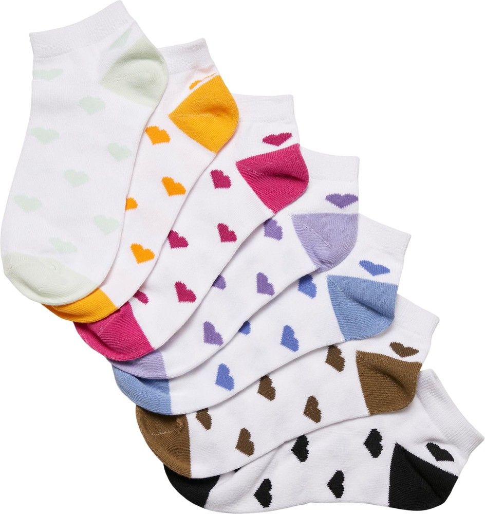 Urban Classics Recycled Yarn Heart Sneaker Socks 7-Pack Multicolor - Herren / Unisex