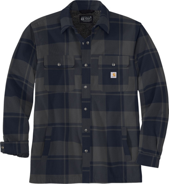 Carhartt Jacke Flannel Sherpa-Lined Shirt Jac Navy