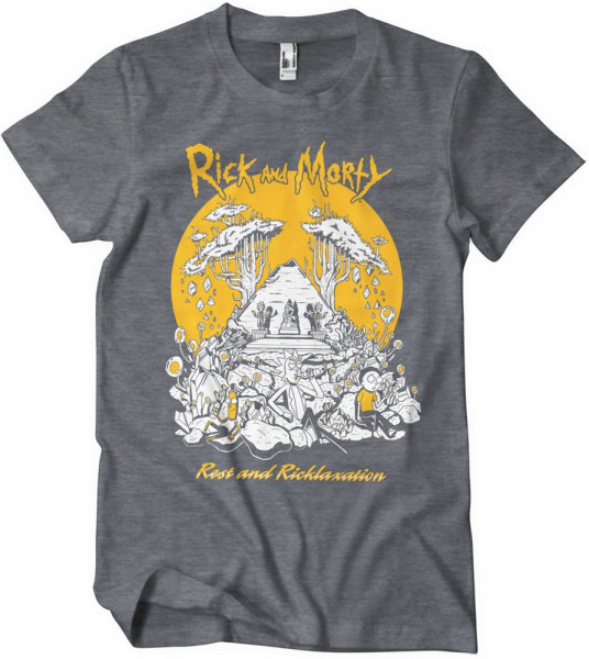 Rick And Morty Rest And Ricklaxation T-Shirt Dark-Heather