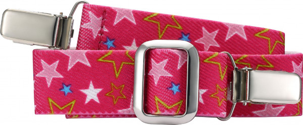 Playshoes Kinder Elastik-Gürtel Clip Sterne Pink