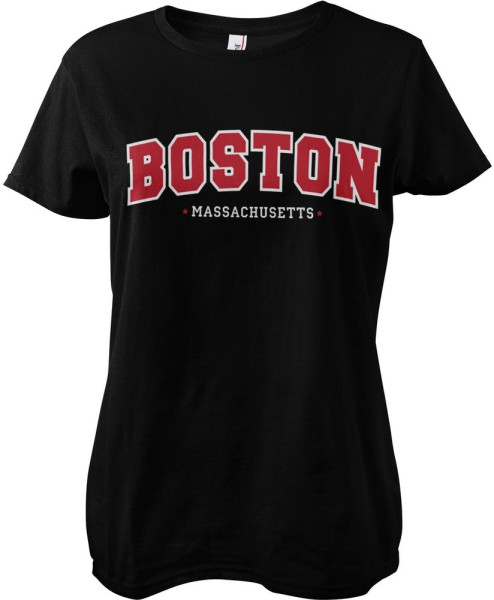 Hybris Boston Massachusetts Girly Tee Damen T-Shirt Black