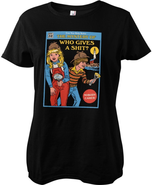Steven Rhodes The Mystery Of Who Gives A Sh*T Girly Tee Damen T-Shirt Black