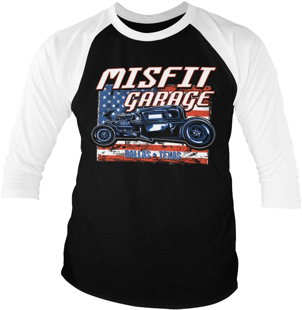 Misfit Garage Old Glory Baseball 3/4 Sleeve Tee DC-19-MG001-H84-8 - Herren / Unisex