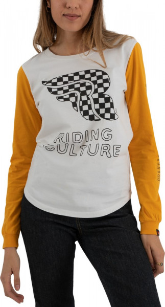 Riding Culture by Rokker Longsleeve Checkerboard L/S Lady White