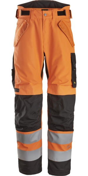 Snickers Warnschutzhose High-Vis, wasserdichte leicht wattierte Arbeitshose, Kl. 2 High-Vis Orange/S