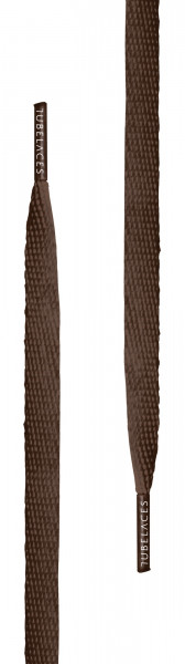 Tubelaces Schnürsenkel White Flat Brown