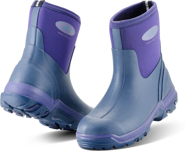 Grubs Damen Gummistiefel Midline Mid Height Wellies Purple