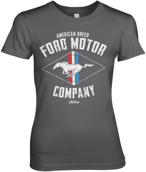 Ford Motor American Breed Girly Tee Damen T-Shirt Dark-Grey