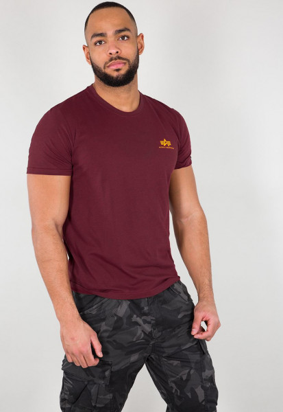 Alpha Industries Basic T Small Logo T-Shirt / Unisex Burgundy