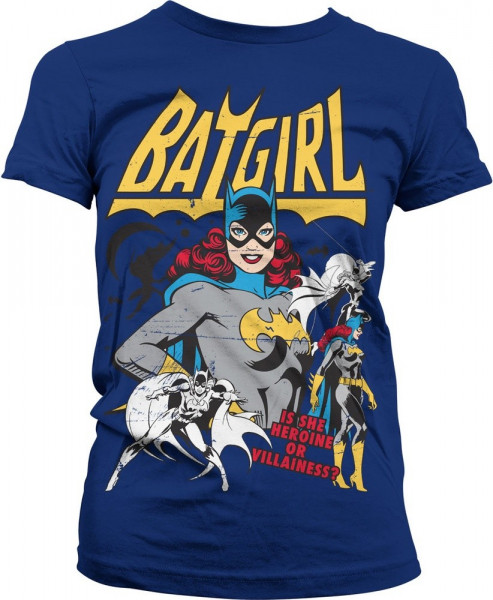 Batgirl Hero Or Villain Girly Tee Damen T-Shirt Navy