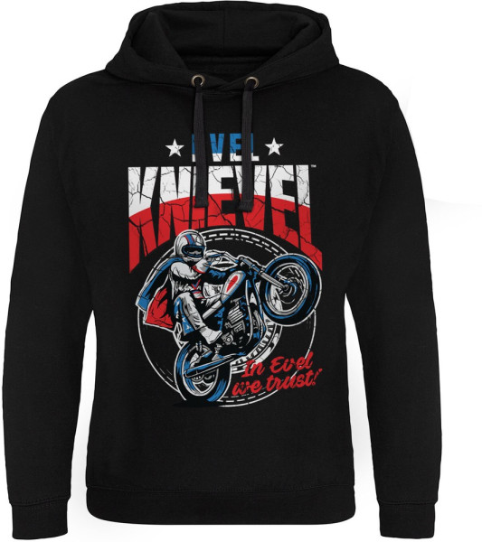 Evel Knievel Wheelie Epic Hoodie Black