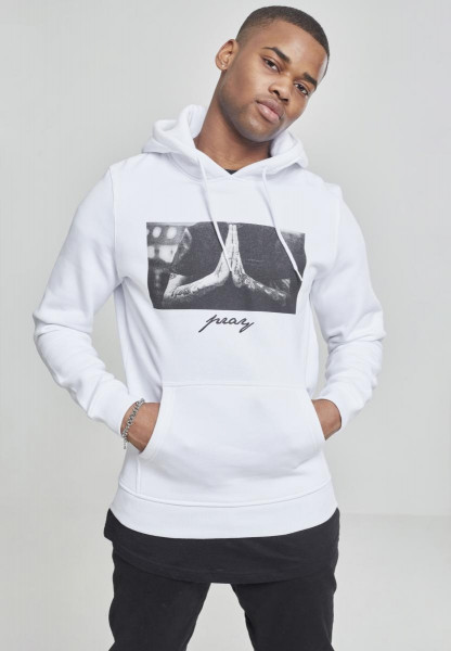 Mister Tee Hoodie Pray Hoody White