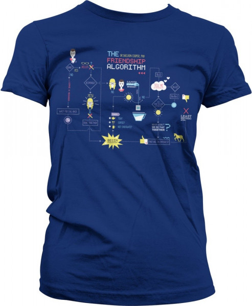 The Big Bang Theory The Friendship Minions Algorithm Girly Tee Damen T-Shirt Navy
