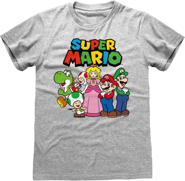 Nintendo Super Mario - Vintage Group T-Shirt Heather Grey