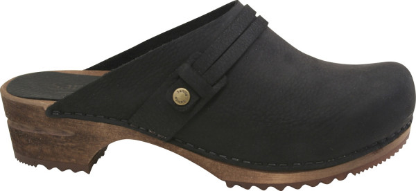 Sanita Damen Offener Clog Wood-Ursana Open Black