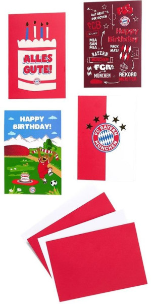 FC Bayern München Kinder Grußkarte 4er Set 33772