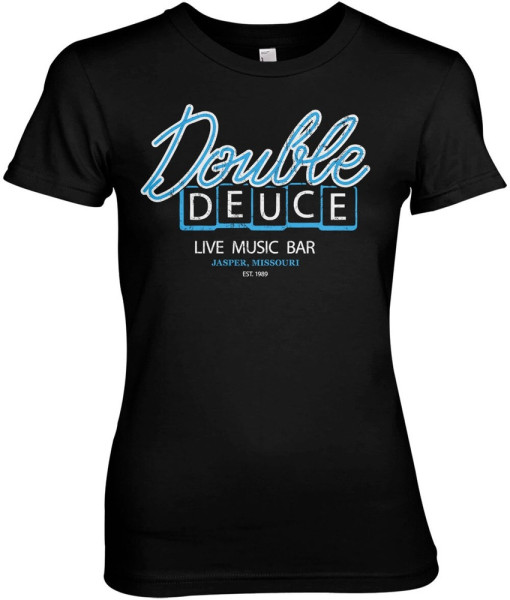 Road House Double Deuce Live Bar Girly Tee Damen T-Shirt Black