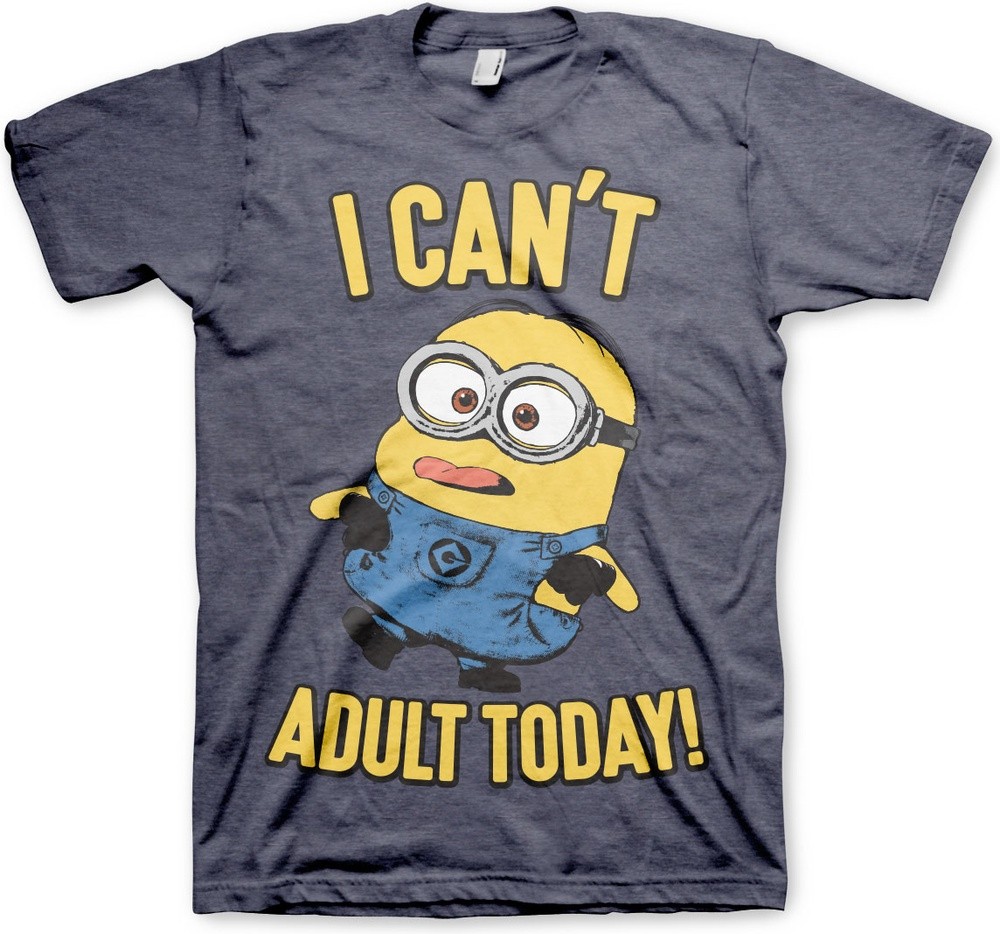 Minions I Can't Adult Today T-Shirt Blau-Heather - Herren / Unisex